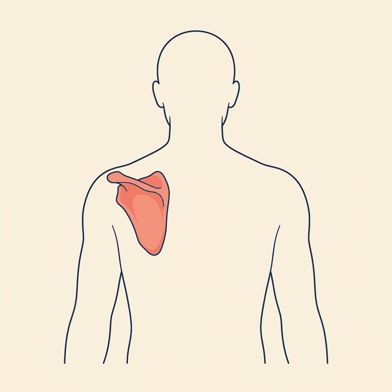 Anatomie-Illustration: Schulterblatt hervorgehoben